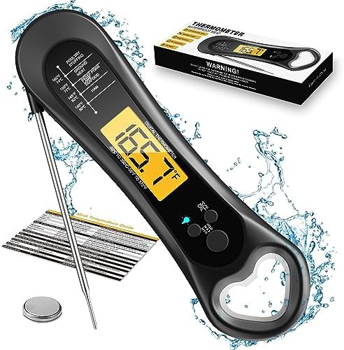 Digital food thermometer with integrated opener