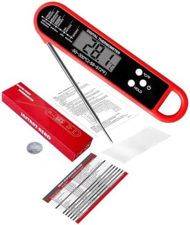 Red Waterproof Instant Read Digital Thermometer