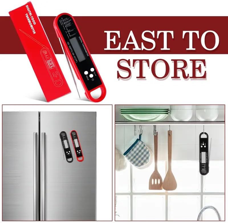 Red Waterproof Instant Read Digital Thermometer — photo 4