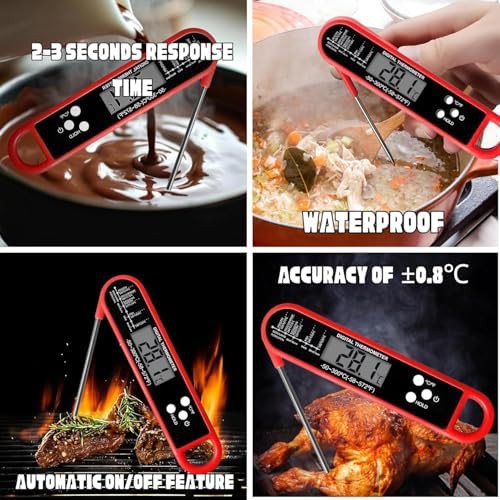 Red Waterproof Instant Read Digital Thermometer — photo 5