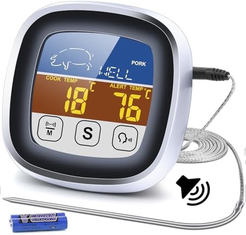 Talking digital touchscreen meat thermometer