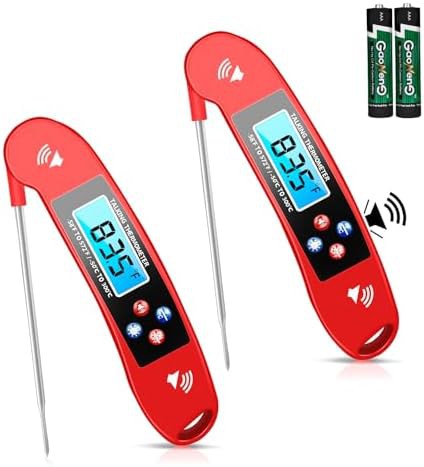 Red Waterproof Talking Thermometer Two Pack