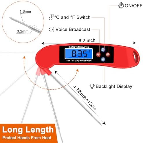 Red Waterproof Talking Thermometer Two Pack — photo 4