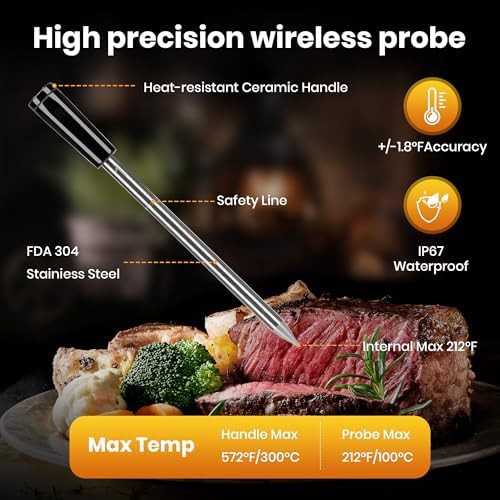 Four probe wireless bluetooth smart thermometer — photo 3