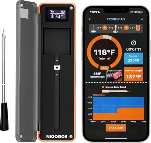 Magnetic wireless thermometer with ultra thin probe