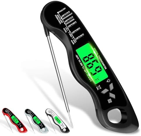 Black Waterproof Digital Meat Thermometer