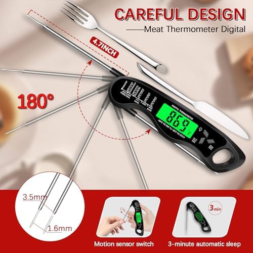 Black Waterproof Digital Meat Thermometer — photo 5