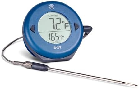 Nautical blue simple alarm thermometer