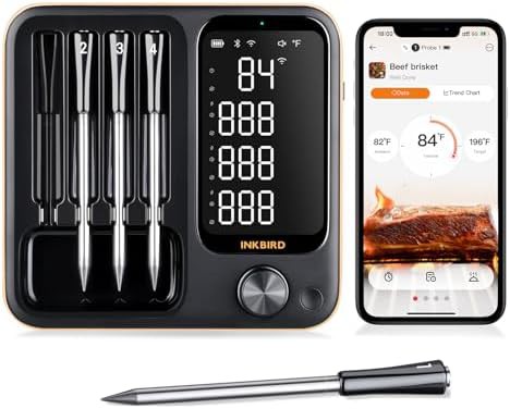Remote Control WiFi Thermometer with Four Probes