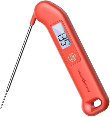 Red Waterproof NIST Certified Instant Read Thermometer
