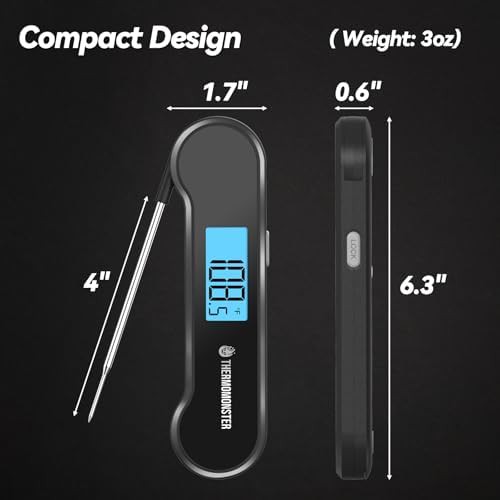 Black 0.5 sec instant read meat thermometer — photo 3