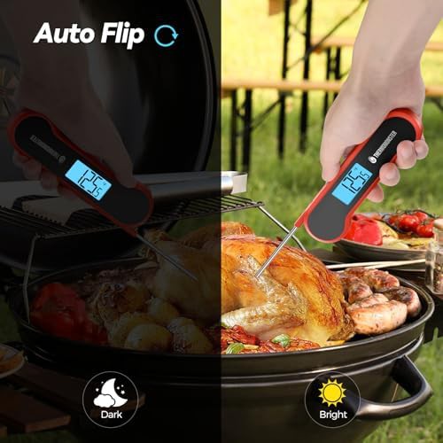 Red professional instant read meat thermometer — photo 4