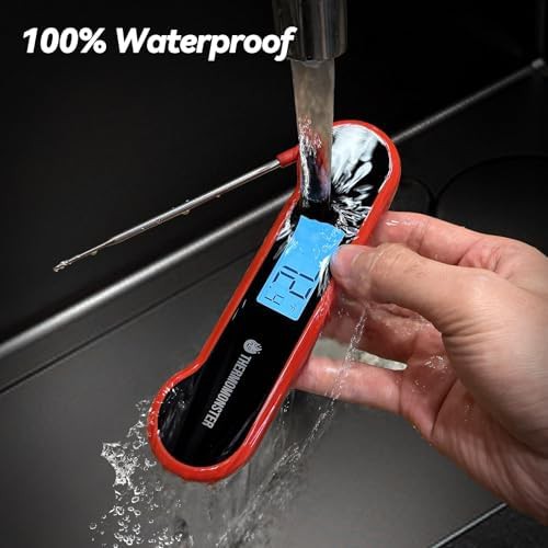 Red professional instant read meat thermometer — photo 5
