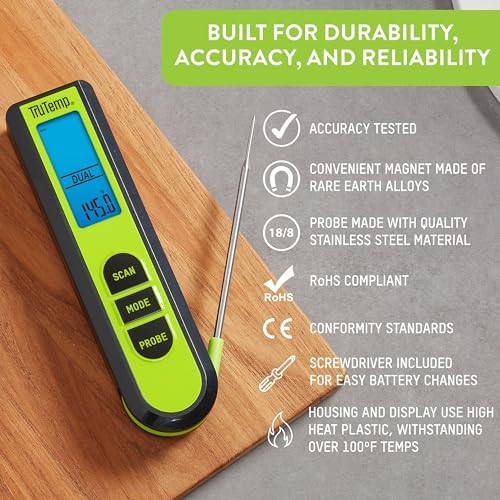 Green dual infrared probe meat thermometer — photo 3