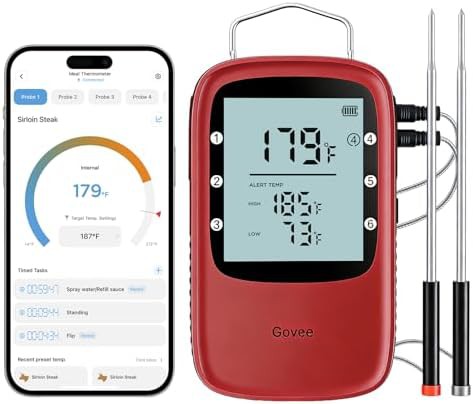 Bluetooth app alerts grill meat thermometer
