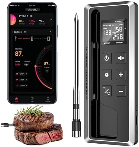Ultra Thin Probe Wireless Thermometer with Backlight