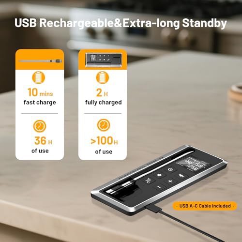 Ultra Thin Probe Wireless Thermometer with Backlight — photo 4