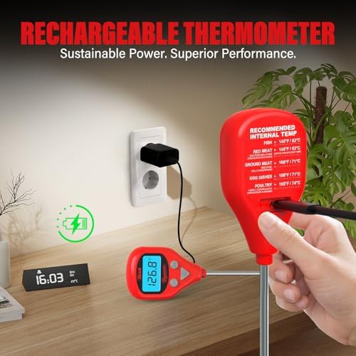 Dual probe wine red waterproof thermometer — photo 4