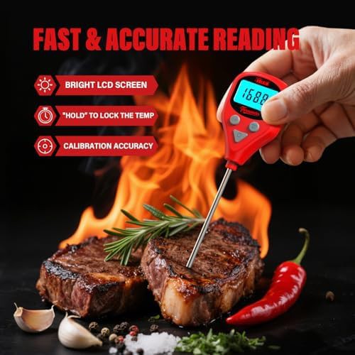 Dual probe wine red waterproof thermometer — photo 5