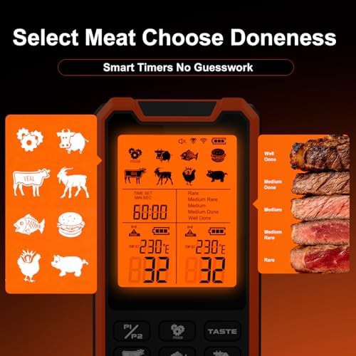 Orange Dual Monitoring Thermometer with LCD Base — photo 5