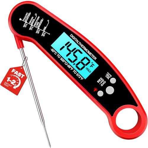 Black Waterproof Instant Read Food Thermometer