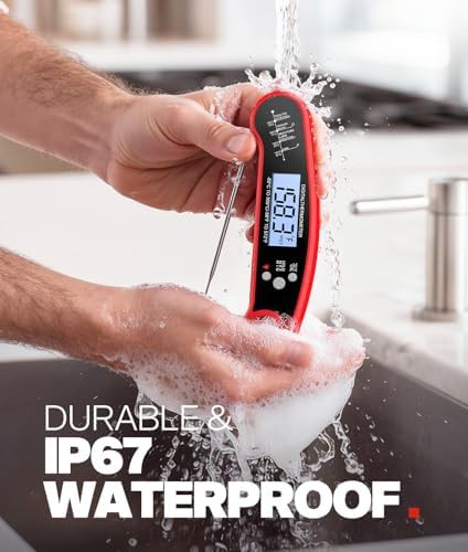 Black Waterproof Instant Read Food Thermometer — photo 5