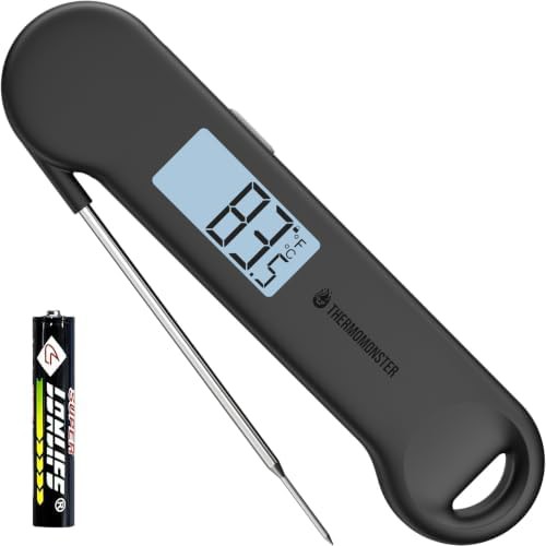Black outdoor fryer instant read thermometer