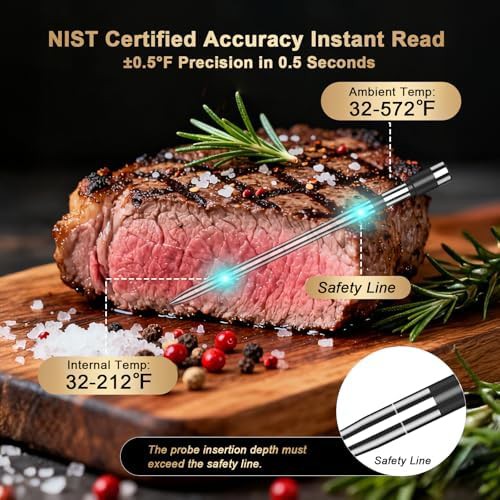 Gold Bluetooth Food Thermometer with Standalone Base — photo 4