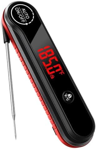 Red Waterproof Instant Read Meat Thermometer