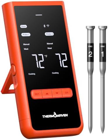 Smart WiFi Grilling Thermometer with Dual Probes
