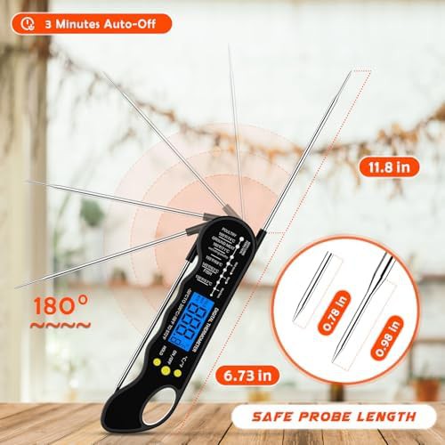 Black Waterproof Digital Thermometer with Magnet — photo 5